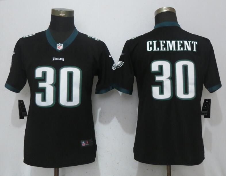 Women Philadelphia Eagles #30 Clement Black Vapor Untouchable Nike Player NFL Jerseys->women nfl jersey->Women Jersey